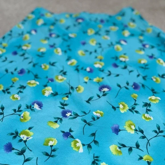 Vintage Kathie Lee Collection Mini Skirt Blue & Green Floral Y2K mini skirt - Picture 2 of 5